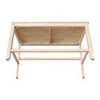 Double X-Back Solid Wood Bench Butcher Block - 24 Seat Height