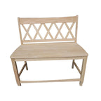 Double X-Back Solid Wood Bench Butcher Block - 24 Seat Height