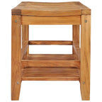 Teak Wood Shower Stool / Bench with Shelf, 47 inch