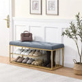 Linen Bench with Storage Tufted Steel Base - 17D x 47.2W x 19H