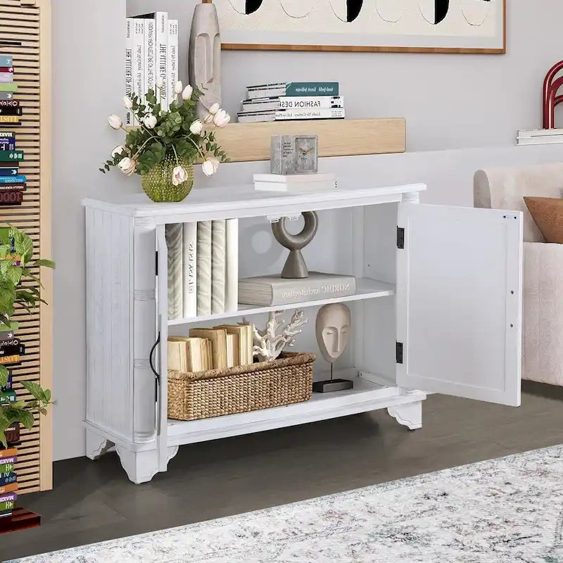 40 Console Table with Storage Shelf, Retro Entryway Table with Adjustable Storage Shelf, Sofa Couch Table for Hallway
