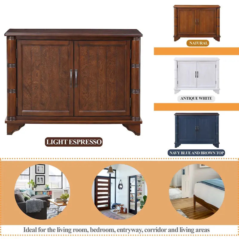 40 Console Table with Storage Shelf, Retro Entryway Table with Adjustable Storage Shelf, Sofa Couch Table for Hallway