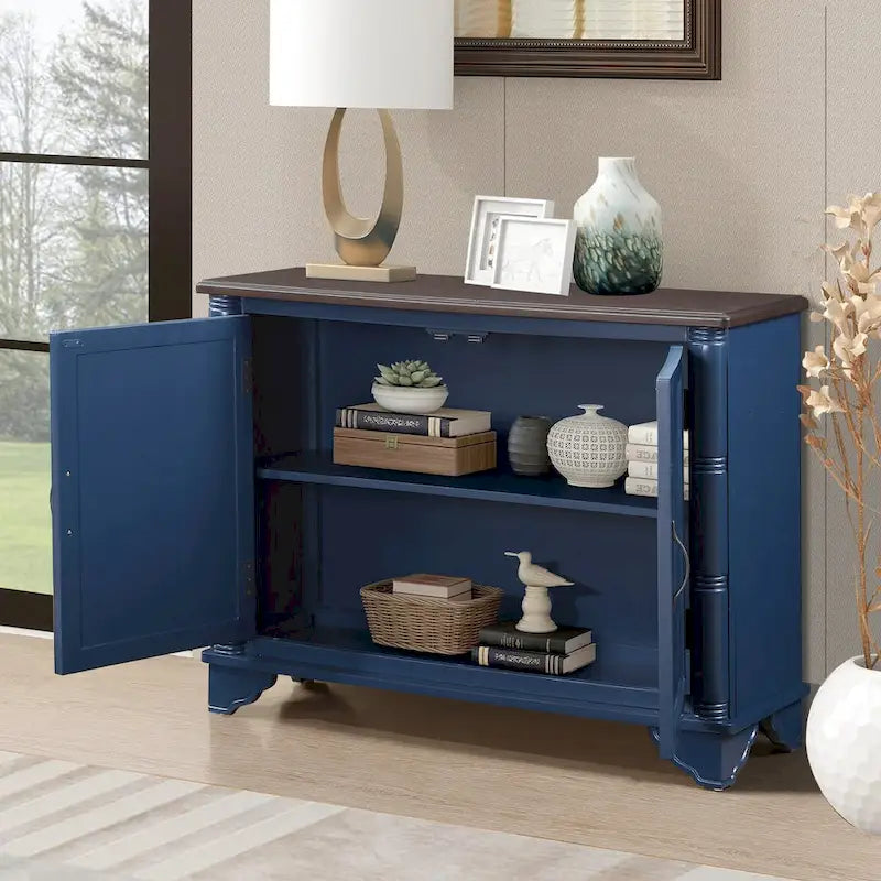 40 Console Table with Storage Shelf, Retro Entryway Table with Adjustable Storage Shelf, Sofa Couch Table for Hallway