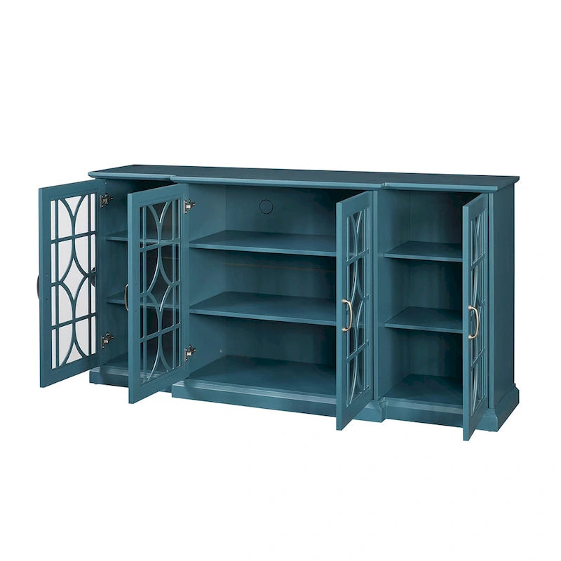 Wooden TV Stand, Sideboard Buffet, Storage Cabinet with 4 Doors