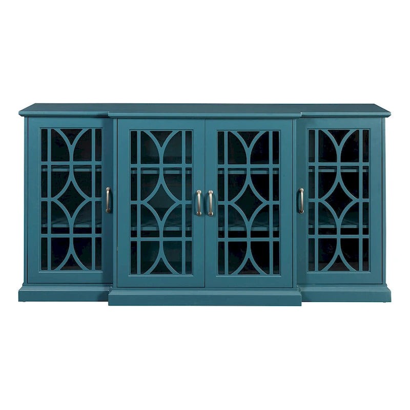 Wooden TV Stand, Sideboard Buffet, Storage Cabinet with 4 Doors