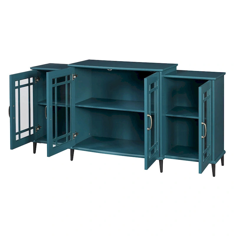 Wooden TV Stand, Sideboard Buffet, Storage Cabinet with 4 Doors