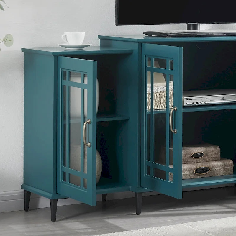 Wooden TV Stand, Sideboard Buffet, Storage Cabinet with 4 Doors