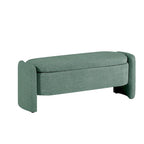 Ottoman Oval Storage Bench 3D Lamb Fleece Fabric Bench with Large Storage Space for the Living Room, Entryway and Bedroom