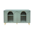 Accent Cabinet Lacquered Wooden Cabinet with 4 Glass Doors Sideboard Buffet Server Cabinet Storage Cabinet