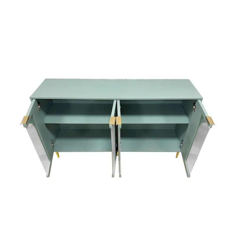 Accent Cabinet Lacquered Wooden Cabinet with 4 Glass Doors Sideboard Buffet Server Cabinet Storage Cabinet