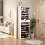Versatile Storage Solution White Shoe Cabinet for Flats Boots 78.18H