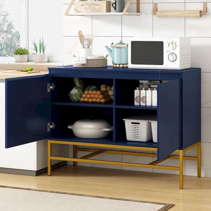 Two Door Sideboard with Gold Metal Legs