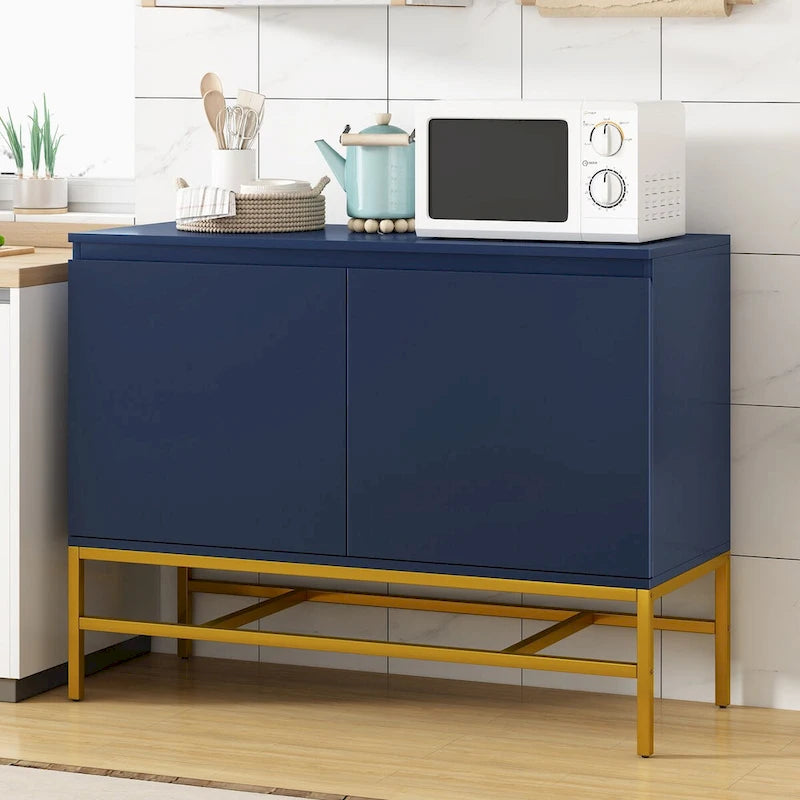 Two Door Sideboard with Gold Metal Legs