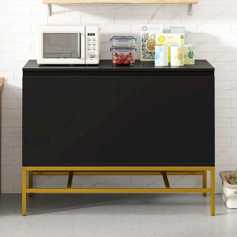 Two Door Sideboard with Gold Metal Legs