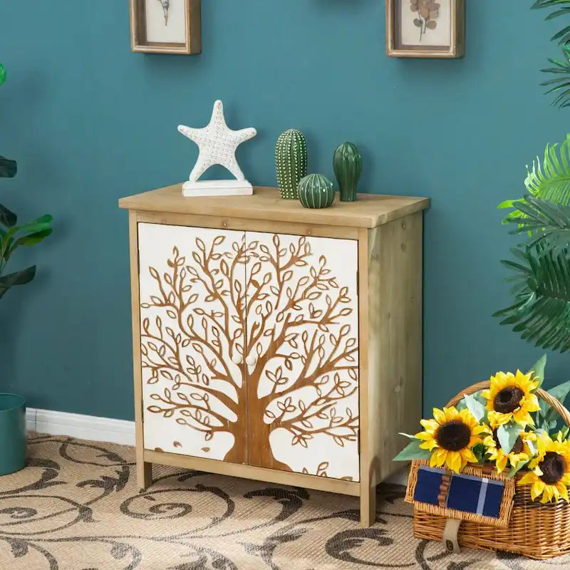 2-Door Accent Wood Storage Cabinet