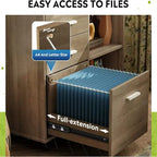3 Drawer Mobile Wood File Cabinet with Storage - 15.7D x 31.3W x 24.7H