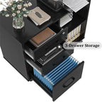 3 Drawer Mobile File Cabinet with Lockable Storage - 34.6D x 18.1W x 6.9H
