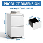 2 Drawer Metal Mobile File Cabinet, Rolling File Cabinet with Lock for Hanging /Letter/A4 Size, Fully Assembled Except Wheels