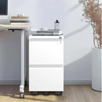2 Drawer Metal Mobile File Cabinet, Rolling File Cabinet with Lock for Hanging /Letter/A4 Size, Fully Assembled Except Wheels