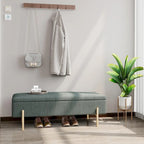 Rectangular Upholstered Storage Bench with Padded Seat and Storage Chest