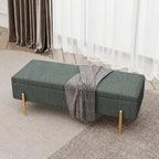 Rectangular Upholstered Storage Bench with Padded Seat and Storage Chest