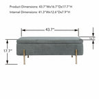 Rectangular Upholstered Storage Bench with Padded Seat and Storage Chest