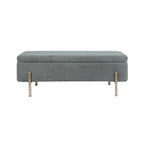Rectangular Upholstered Storage Bench with Padded Seat and Storage Chest