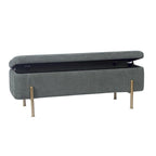 Rectangular Upholstered Storage Bench with Padded Seat and Storage Chest