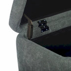 Rectangular Upholstered Storage Bench with Padded Seat and Storage Chest