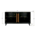 Handcrafted Premium Grain Panels,Rattan Sideboard Buffer Cabinet With 4 Rattan Doors, Modern Storage Cupboard Console Table
