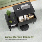 Lift Top Coffee Storage Wood Tables with Hidden Compartment Small Dining Desk for Home Living Room Office