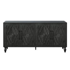 Carved Flower Door Large Storage Cabinet