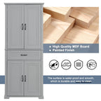 Freestanding Bathroom Cabinet with Doors Wooden Entryway Storage Cabinet