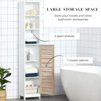 Tall Bathroom Storage Cabinet Slim Linen Tower - 13 7/8L x 10.4W x 68H