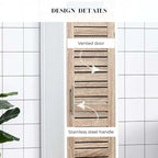 Tall Bathroom Storage Cabinet Slim Linen Tower - 13 7/8L x 10.4W x 68H