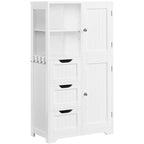 Bathroom Floor Storage Cabinet with Drawers Hooks - 42 - 12D x 24W x 42H