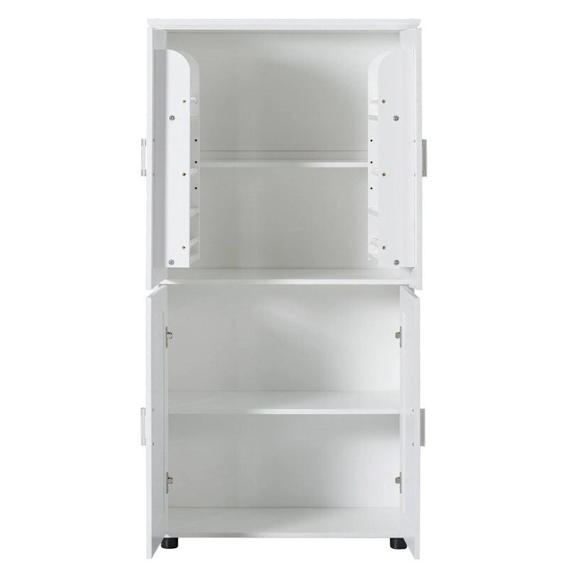 Freestanding Bathroom Storage Cabinet with 4 Doors, Adjustable Shelves