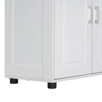 Freestanding Bathroom Storage Cabinet with 4 Doors, Adjustable Shelves