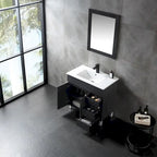 32 inch MDF black bathroom cabinet with sink - 32*32*20.4