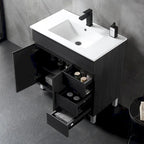 32 inch MDF black bathroom cabinet with sink - 32*32*20.4