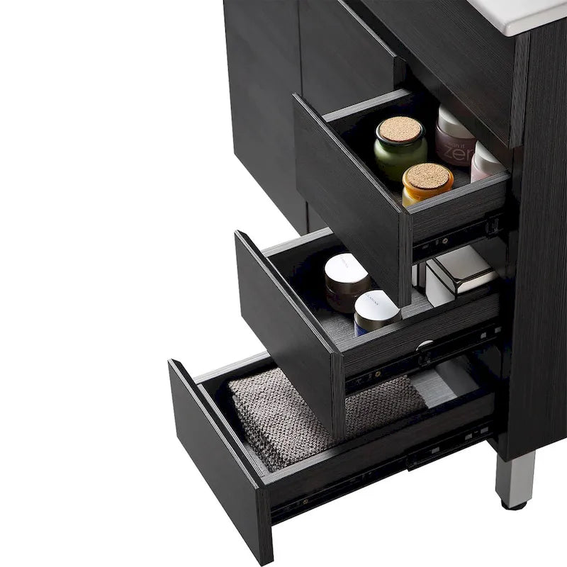 32 inch MDF black bathroom cabinet with sink - 32*32*20.4