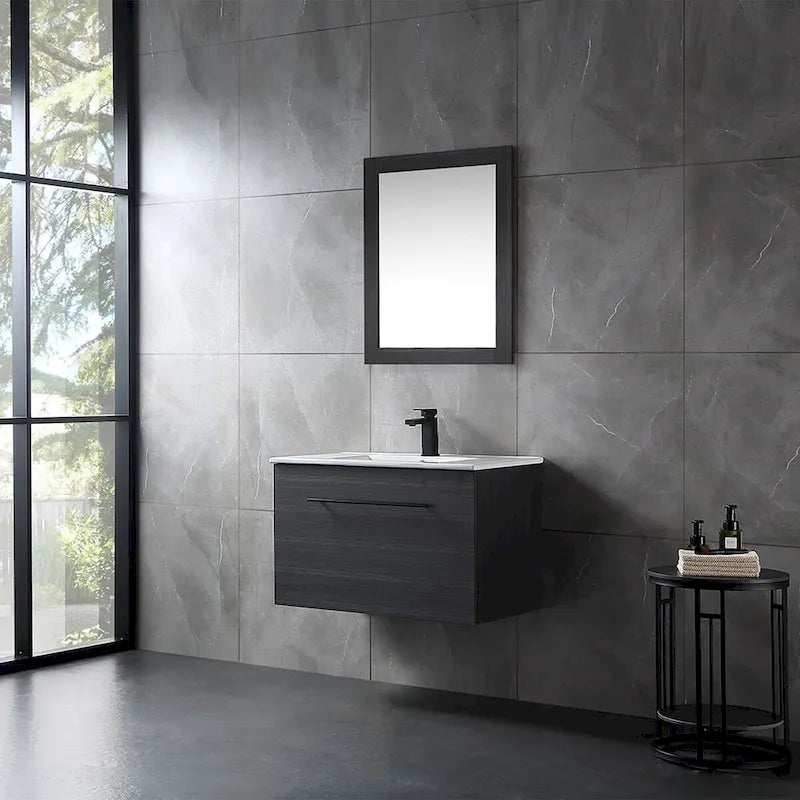 32 inch MDF black bathroom cabinet with sink - 32*32*20.4