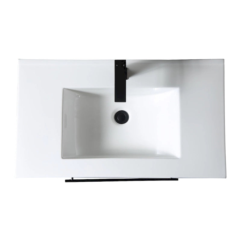 32 inch MDF black bathroom cabinet with sink - 32*32*20.4