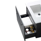32 inch MDF black bathroom cabinet with sink - 32*32*20.4