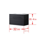 32 inch MDF black bathroom cabinet with sink - 32*32*20.4