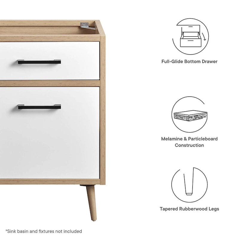 24 Bathroom Vanity Cabinet - Sink Basin Not Included