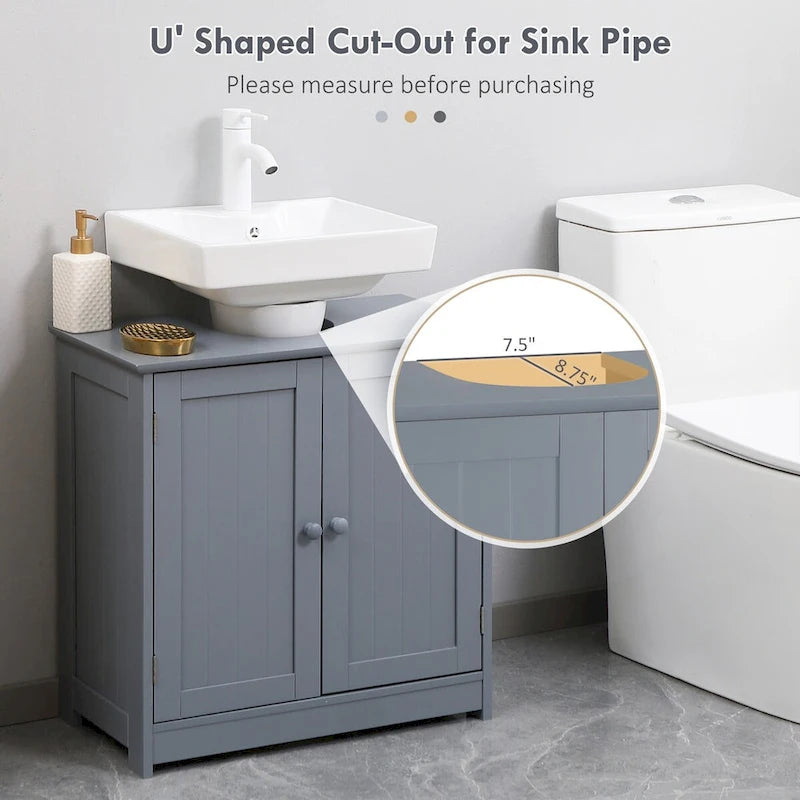 Under Sink Bathroom Cabinet with 2 Doors and Shelf