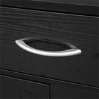 Double Doors and Five Drawers Bathroom Cabinet Black