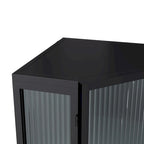 22.25 Floor Corner Cabinet, Three Tiers with Tempered Glass Doors and Storage Shelves for Bathroom, Living Room and Bedroom