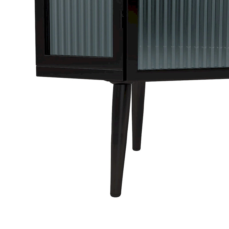 22.25 Floor Corner Cabinet, Three Tiers with Tempered Glass Doors and Storage Shelves for Bathroom, Living Room and Bedroom